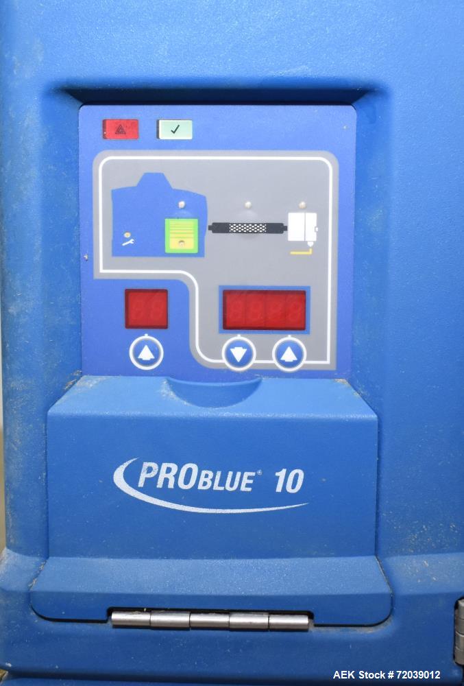 Used Nordson Problue 10 Hot Melt Adhesive Applicator System. Volume 10 liter, melt rate per hour 24 pound, throughput per hour 27.3 pound. Mounted on painted carbon steel frame with casters. Serial# ...